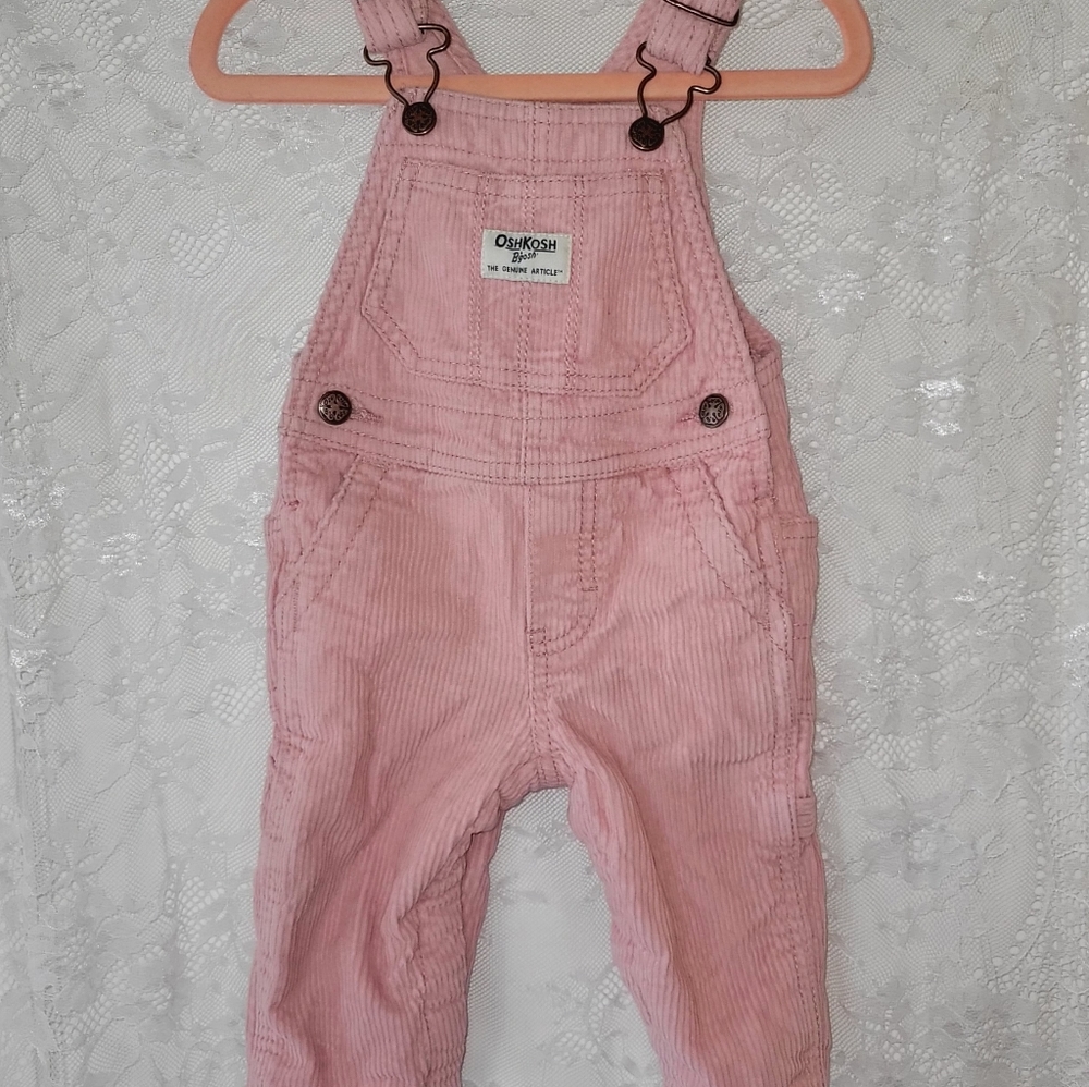 6MO Pink Corduroy Oshkosh Overalls - Baby Girl